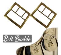 Antico Ottone Grande Cintura Fibbia 2 Denti per Babbo Natale Costume Pelle Borsa