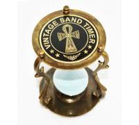 Antico Ottone Vintage 5'' Sabbia Timer Marina Nautica Clessidra Decorazione...