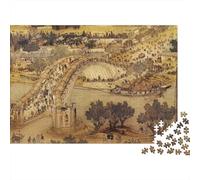 Antico Ponte Cinese Puzzle da 1000 Pezzi per Adulti, Paesaggio Dipinto, Premium, Alta Qualità, Spesso, Resistente, Stimolante, Antistress, Gioco in Famiglia 70x50cm/1000pz
