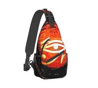 Antico simbolo egiziano dell'occhio di Horus simbolo dello scarabeo borsa a tracolla sul petto, borsa a tracolla unisex, viaggio, zaino sportivo