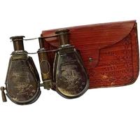 Antico Spy Glass 1857 R & J Beck Binocolo Ottone con Custodia in Pelle Regalo da Collezione