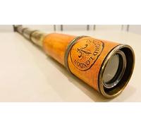 Antico telescopio nautico Dolan London in ottone e pelle, regalo unico