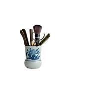 Antico vaso in ceramica blu e bianca - Giglio dipinto a mano for la cerimonia del tè e sei contenitori for utensili da gentiluomo(Six gentlemen)