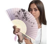 Antico ventaglio Giapponese - Ventaglio Cinese - Ventaglio di antichità Portatile Giapponese con Nappe, Cornice in, Design Elegante per la Danza