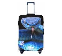 Anticsao Bright Universe Copertura per bagagli, lavabile, alla moda, antigraffio, protezione per valigia, barca, faro, tempesta, onda, XL, 1, Serpente Vipera Blu, L