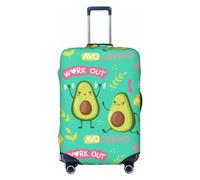 Anticsao Cartoon Fruit 1 Copertura per bagagli, lavabile, alla moda, antigraffio, per valigie, motivo: Avocado Merry Christmas, XL, 1, Avocado Allenarsi, L