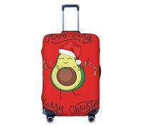 Anticsao Cartoon Fruit 1 Copertura per bagagli, lavabile, alla moda, antigraffio, per valigie, motivo: Avocado Merry Christmas, XL, 1, Avocado Buon Natale, L