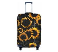 Anticsao Copertura elastica per bagagli con stampa di fiori e piante girasole in fiore, bianco, L