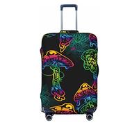 Anticsao Copertura elastica per bagagli da viaggio a forma di fungo psichedelico incandescente magico, copertura protettiva per valigie da viaggio per valigie da 48,3 - 81,3 cm, Nero , L