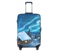 Anticsao Copertura per bagagli blu sfumata neon, lavabile, alla moda, antigraffio, per valigie, cottage di montagna, M, 1