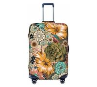 Anticsao Copertura per bagagli con dinosauro dei cartoni animati, lavabile, alla moda, antigraffio, con fiori ad acquerello, piccola, 1