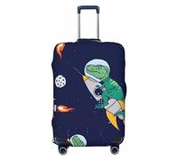 Anticsao Copertura per bagagli con dinosauro in stile cartone animato, lavabile, alla moda, antigraffio, motivo floreale viola del pensiero tricolore, grande, 1, Astronauta Dinosauro, M