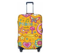 Anticsao Copertura per bagagli con glitter colorati, lavabile, alla moda, antigraffio, con scritta "You are So Sweet", M, 1, Peace Love e Colomba Flower Power, S