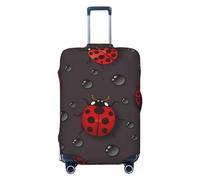 Anticsao Copertura per bagagli con rose rosse e nere, lavabile, alla moda, antigraffio, coccinelle rosse su sfondo scuro, S, 1