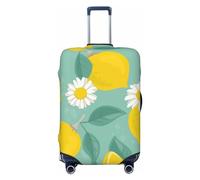 Anticsao Copertura per bagagli stagionale con fiori primaverili, lavabile, alla moda, antigraffio, per valigia Keep Life Simple Daisy Flower, XL, 1, Limoni Camomilla Fiori e Foglie, L