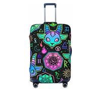 Anticsao Copertura protettiva elastica per valigie da viaggio con simboli di animali esoterici, per valigie da viaggio da 48,3 a 81,3 cm, piccola, Nero , L