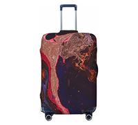 Anticsao Copertura protettiva per valigia da viaggio elastica con texture in marmo liquido astratto per valigia da viaggio si applica a 48,3 - 81,3 cm copertura per valigia media, Nero , M