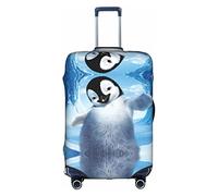 Anticsao Graziosi pinguini che scattano foto da viaggio antipolvere copertura valigia protezione bagagli bagagli tronco accessori vacanza, bianco, S