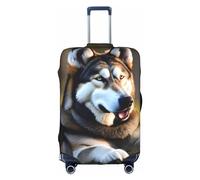 Anticsao Husky Dog Print - Copertura elastica per bagagli da viaggio, in spandex, adatta per bagagli da 45-71 cm, bianco, L