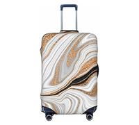 Anticsao Lussuoso nero oro marmo elastico viaggio valigia viaggio copertura protettiva per bauletto si applica a 48,3 - 81,3 cm valigia copertura XL, Nero , L