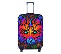 Anticsao Mandala Elements of The Fox - Copertura protettiva elastica per valigie da viaggio, adatta per valigie da 48,3 - 81,3 cm, misura media, Nero , M
