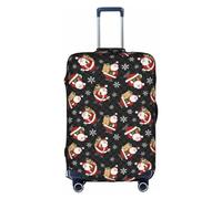 Anticsao Merry Christmas Happy Print - Copertura elastica per bagagli da viaggio, in spandex, adatta per bagagli da 45-71 cm, bianco, L