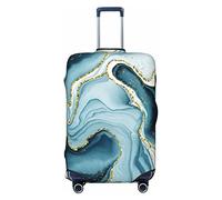 Anticsao Morbido verde menta liquido marmo elastico da viaggio copertura protettiva per valigia da viaggio copertura protettiva per baule si applica a 48,3 - 81,3 cm copertura valigia grande, Nero ,