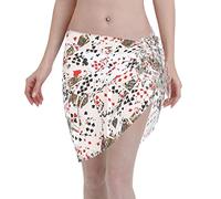 Anticsao Sarong da spiaggia da donna, con carte da gioco, pareo corto da spiaggia, copricostume da bagno, gonna avvolgente nera, Nero , Etichettalia unica