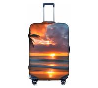 Anticsao Sunset Beach stampa bagagli copertura valigia copertura elastica viaggio bagagli protezione spandex adatto per bagagli 45-71 pollici, bianco, S