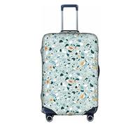 Anticsao Terrazzo marmo pastello personalizzato unisex bagagli elastico viaggio valigia copertura (45-53 cm), bianco, L