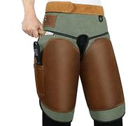 Antidious Farrier Chaps - Grembiule Professionale in Pelle, con Cintura Regolabile e Ginocchia, con 2 Tasche e Gancio Extra per la conservazione, Adatto per girovita 68 "~ 55"