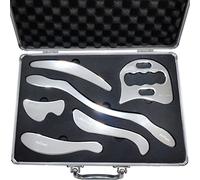 AnTiexi02- 6 set di strumenti per massaggi in acciaio inox, per raschiare Gua Sha, set di strumenti per la mobilitazione dei tessuti molli