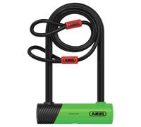 ABUS U-Lock 410K Ultra - Lucchetto per bicicletta e scooter elettrico, pratico e robusto, con pratico supporto per il trasporto sulla bicicletta, accessori per bicicletta, variante 150HB180, verde +