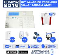 ANTIFURTO ALLARME VILLA o LOCALI AMPI COMBINATORE WIRELESS GSM SIRENA WIFI
