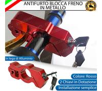ANTIFURTO BLOCCA LEVA FRENO BLOCCAFRENO IN METALLO ROSSO PER APRILIA SONIC 50
