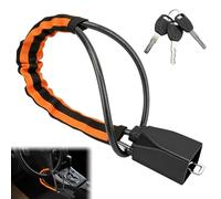 Antifurto Bloccasterzo Auto,Blocca Volante Auto,Blocca Sterzo Automobile con Doppia Protezione,Blocco di Sicurezza del Volante,Alta Visibilità,Universale Autos Blocco Volantes con 3 Chiavi (Arancione)