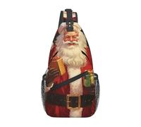 Antifurto Borsello A Tracolla Santa Claus Borsa Sul Petto Libero,Multiuso Borsa Pettorale per Donna Uomo Viaggio