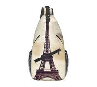Antifurto Borsello Uomo Eiffel Tower Love Paris Borse Petto Moda,Portatile Tattico Borsetta per Donna Moto Campeggio