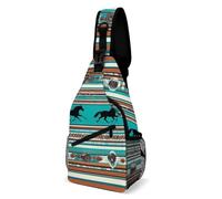 Antifurto Borsello Uomo Southwest Native American Ethnic Horse Dream Catcher Art Borsa A Tracolla Sul Petto Moda,Pratica Borsa Tattica Sul Petto Militare per Palestra Alpinismo Viaggio