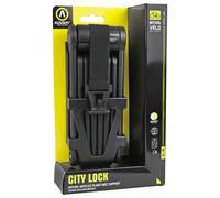 Antifurto pieghevole per bici Auvray, blocco a lama nero da 110 cm con supporto.