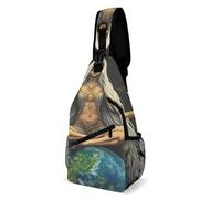 Antifurto Zaino A Monospalla African Magic Space Earth Power Woman Abstract Painting Borsa A Tracolla Tattica Moda,Multifunzionale Borsa Crossbody per Alpinismo Palestra Ciclismo