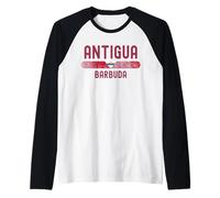 Antigua & Barbuda Flag | Antiguan Vintage Distressed Maglia con Maniche Raglan