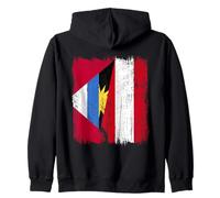 Antigua e Barbuda Austria Mezza Bandiera Felpa con Cappuccio