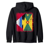 Antigua e Barbuda Grenada Mezza Bandiera Barbudan Grenadian Felpa con Cappuccio