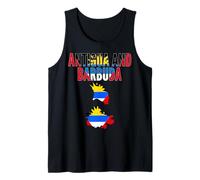 Antigua e Barbuda Mappa Bandiera Orgoglio Caraibi Canotta