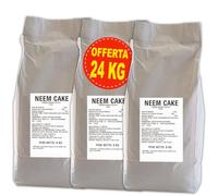 Antika Officina Botanika Neem Cake, Concime Biologico Vegetale, 3 Buste da 8 kg, per Orticoltura e Giardinaggio