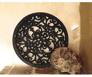 Antikas - Griglia rotonda come griglia per camino e decorazione da parete per muro da giardino Mandala 28 cm