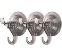 Antimbee 3 Pezzi Ganci a Ventosa Super Resistenti 5KG per Doccia, Bagno, Cucina, Finestra e Vetro, Hook Forte per Ghirlanda Porta, Serratura, Asciugamani e Accappatoi(grigio)
