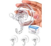 Antimbee Ganci Ventose Sottovuoto Potenti, 3 Pezzi Ganci a Ventosa Super Resistenti 5KG per Doccia, Bagno, Cucina, Finestra e Vetro, Hook Forte per Ghirlanda Porta, Serratura, Asciugamani e Accappatoi
