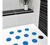 AnTina TAPES Adesivi antiscivolo blu per doccia e vasca da bagno, adesivi certificati, antiscivolo e autoadesivi, come tappetino da bagno (10 pezzi, 9 cm (diametro), blu)